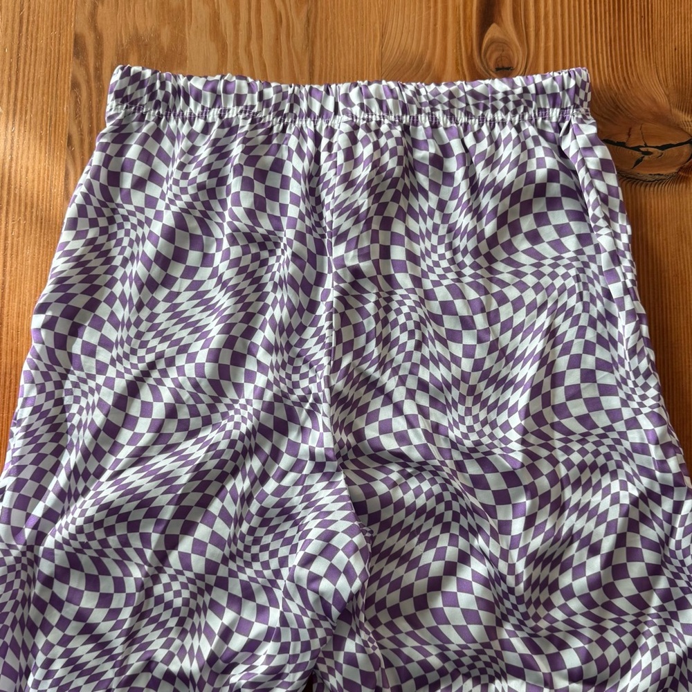 Lisa Says Gah Bailey Lounge Pant in Purple Warp Check - Picture 7 of 11